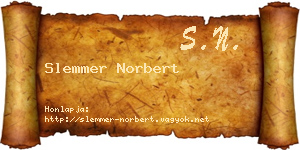 Slemmer Norbert névjegykártya