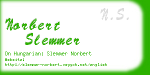 norbert slemmer business card